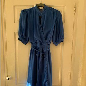 Vintage Pierre Cardin 1960's Keyhole Blue Dress